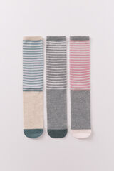 Women'secret Pacote com 3 meias longas riscas de lurex  estampado