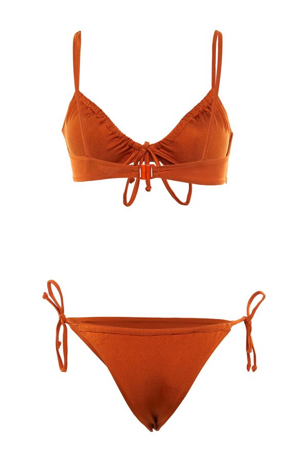 Trendyol Bikini recto sin espalda marr&oacute;n