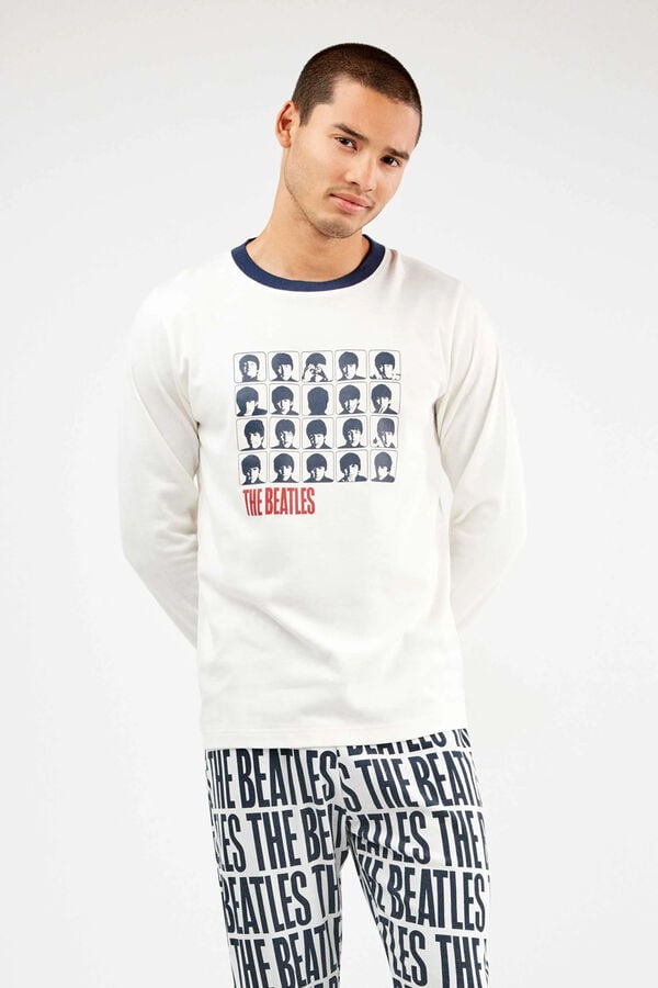 Gisela Conjunto de pijama malha dos Beatles bege