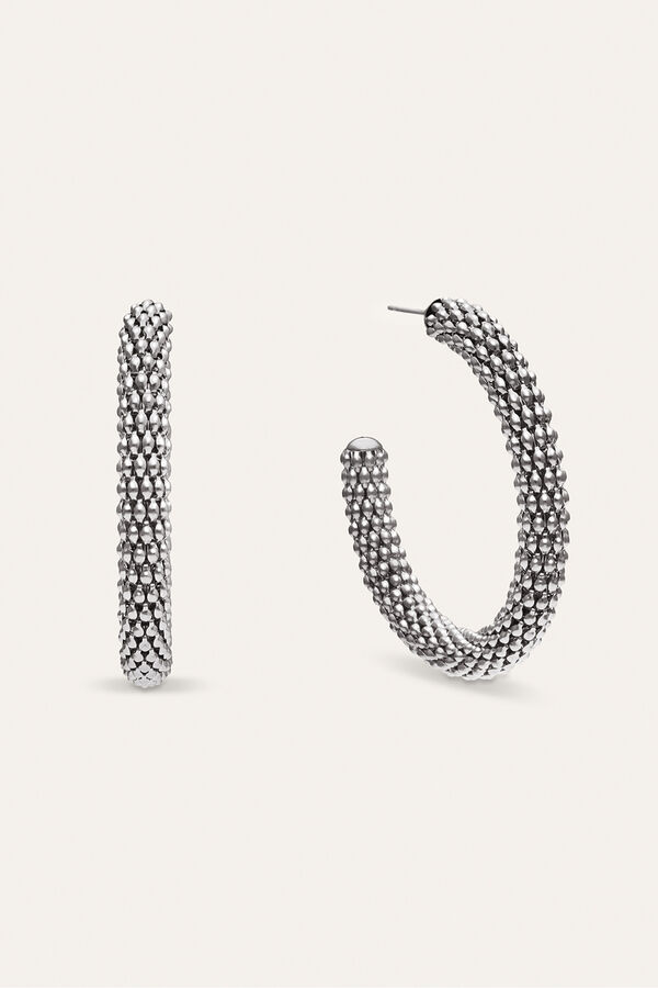 Singularu Pendientes Aro Disco Acero gris