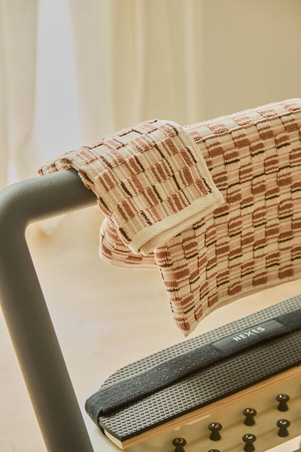 Calma House Toalha de banho em algod&atilde;o turco jacquard Mercurio 90x150 vermelho