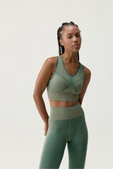 Born Living Yoga Top Buddha Verde Escuro/Grão estampado