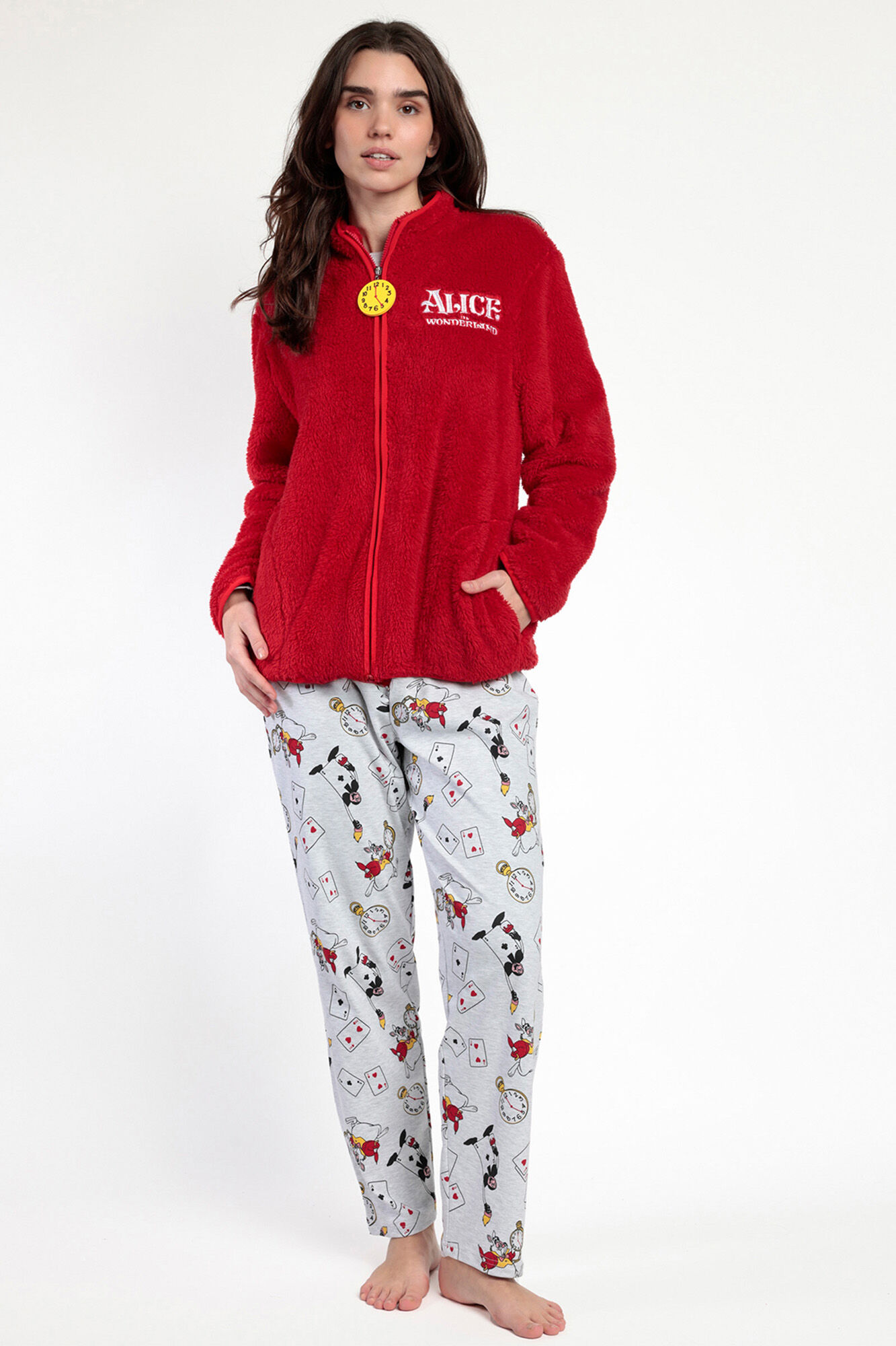 Admas Robe curta borrego Alicia Wonderland para mulher