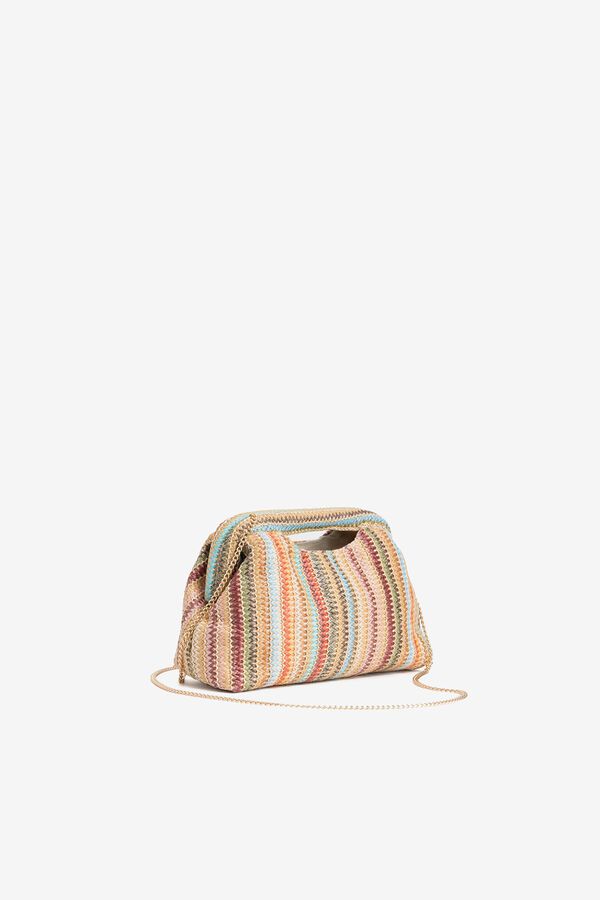 Vilanova Mala clutch com efeito palha &agrave;s riscas estampado