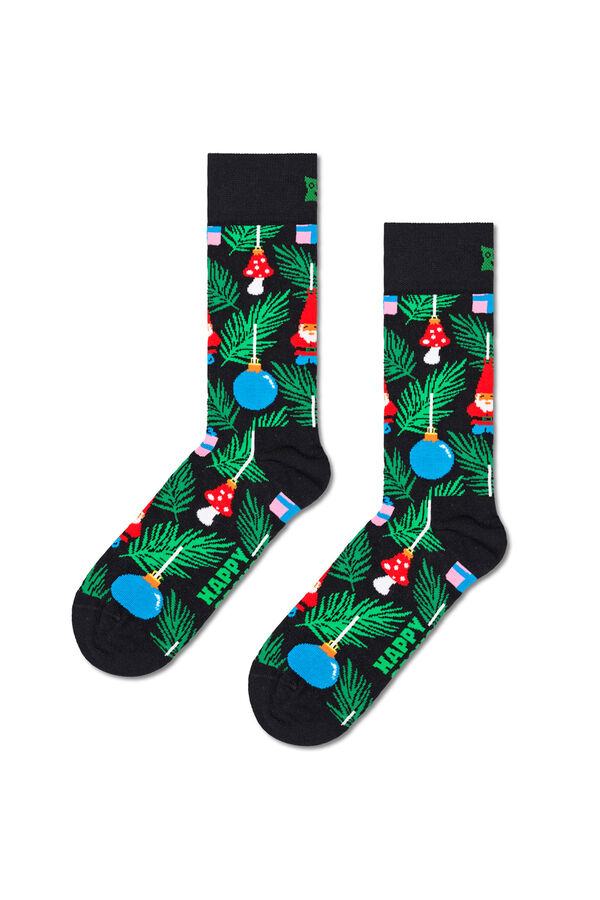 Happy Socks Pacote de 2 meias para árvore de Natal preto