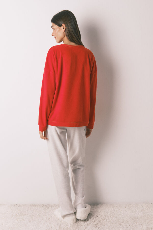 Women'secret Pijama comprido polar suave estampado Harry Potter vermelho