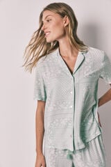 Women'secret Green bandana print short sleeve classic pyjamas green