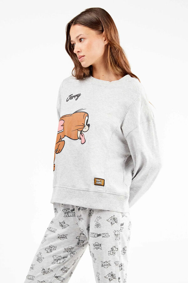 Gisela Conjunto de pijama malha Tom & Jerry cinzento