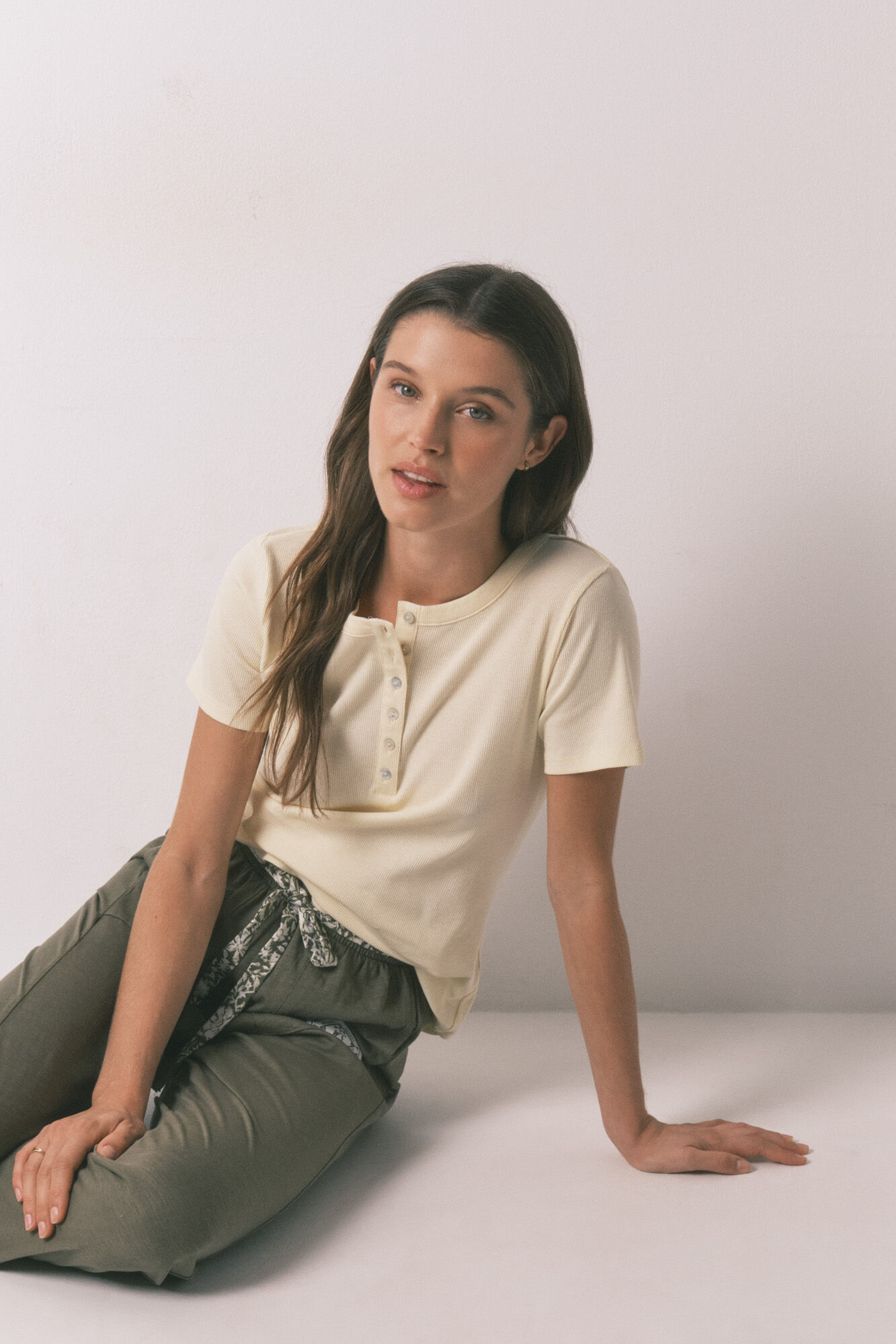 Women'secret Cal&ccedil;as compridas em algod&atilde;o verde