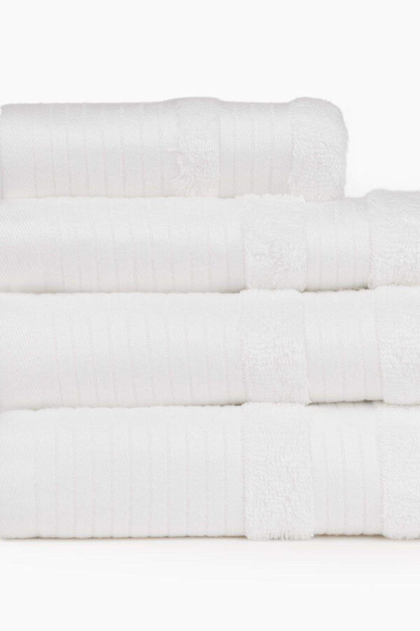 Textura Toalha duche friso algodão bambu 70 x 140 cm. branco