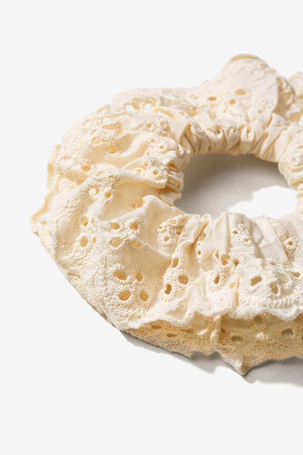 Vilanova Scrunchie Bordado Ingl&eacute;s beige
