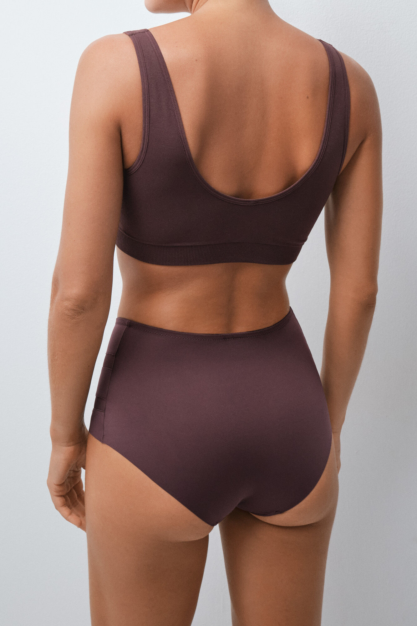 Women'secret Cueca modeladora cintura alta castanha