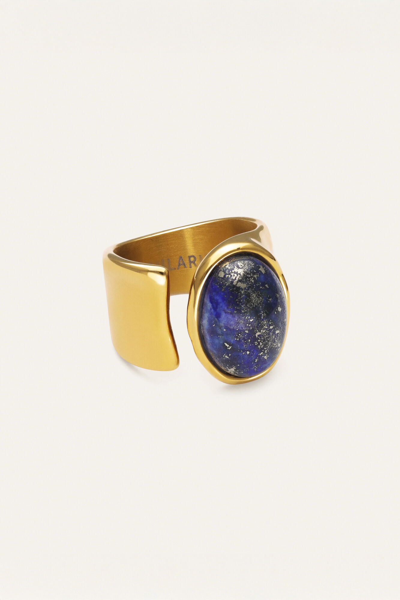 Singularu Indigo blue steel gold plated ring