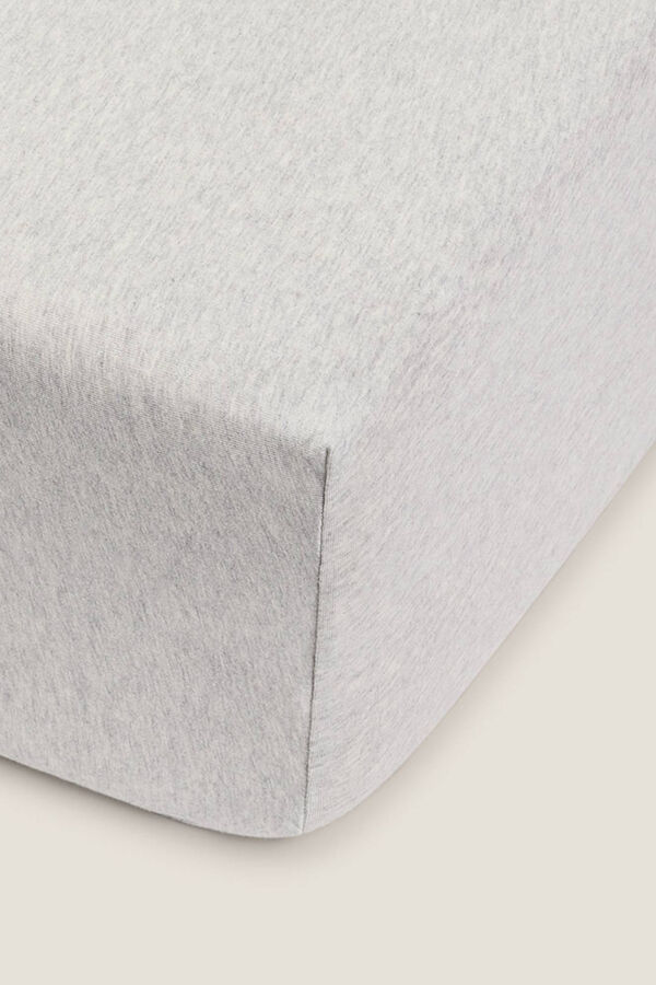 Textura Lençol de baixo malha jersey. Cama 180-200 cm. cinzento