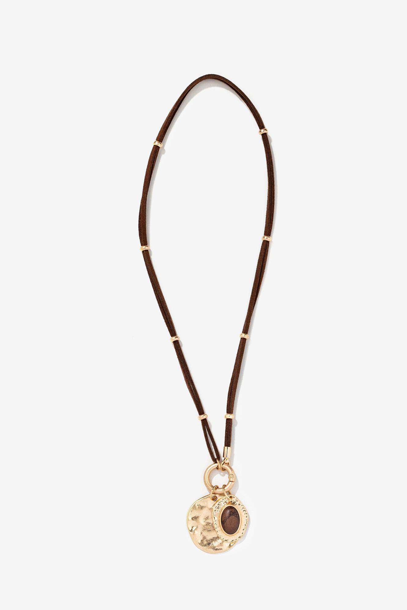 Vilanova Collar con efecto piel y colgantes