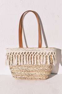 Women'secret Bolso mediano capazo rafia y crochet