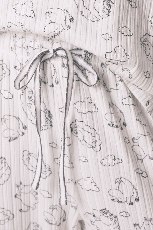 Women'secret Pijama canelado suave estampado Moomin branco branco