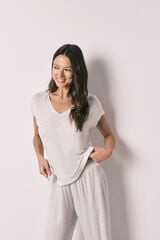 Women'secret Pijama Capri suave em viscosa cinzento cinzento