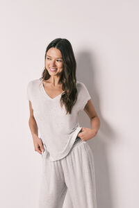 Women'secret Pijama Capri suave em viscosa cinzento