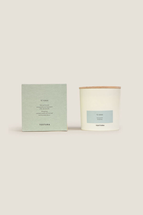 Textura Vela perfumada de chá verde bege