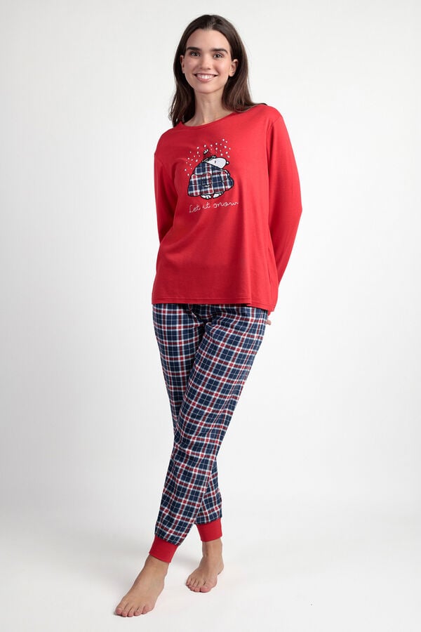 Admas Pijama Feminino Snow B vermelho