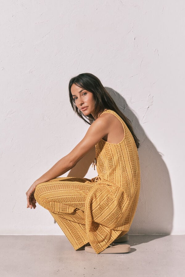 Women'secret T&uacute;nica comprida aberta em crochet multicolor estampado