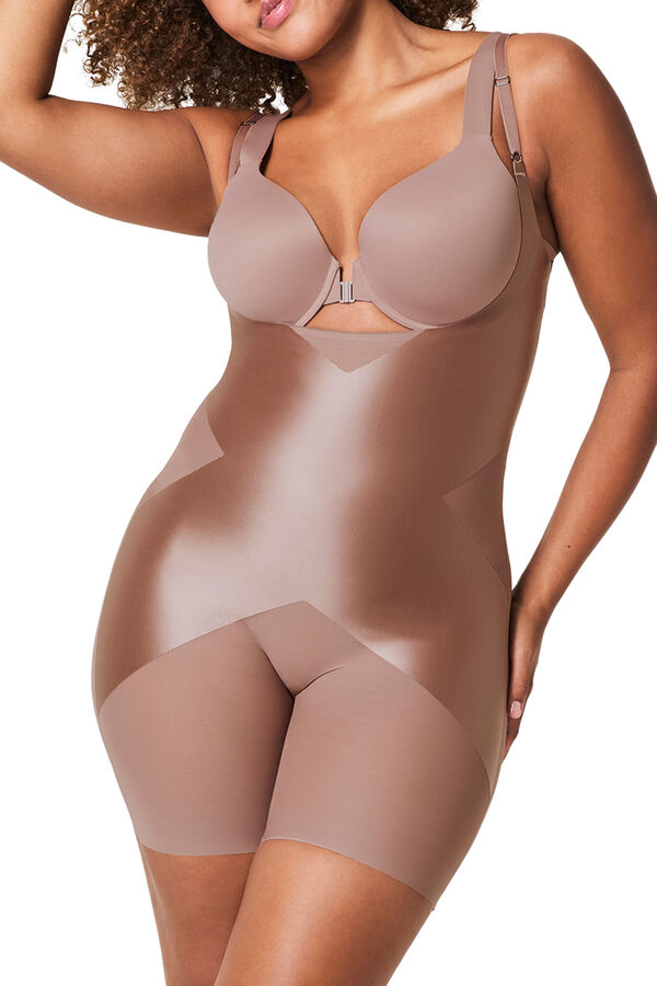 Spanx Shaping bodysuit with V-neck nude