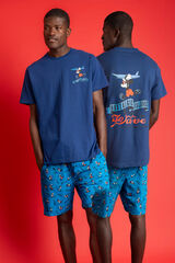 Admas Pijama curto Disney Ride the Wave azul
