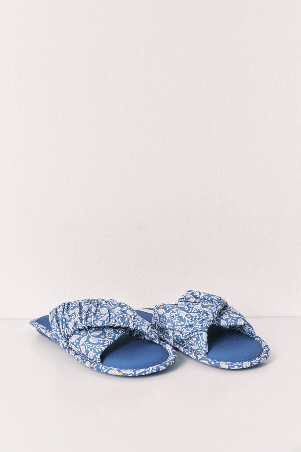 Women'secret Pack de viagem chinelos de quarto azul azul