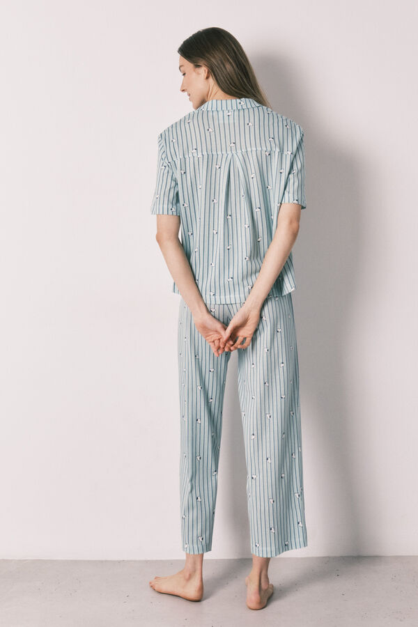 Women'secret Pijama camiseiro Snoopy em algod&atilde;o verde verde