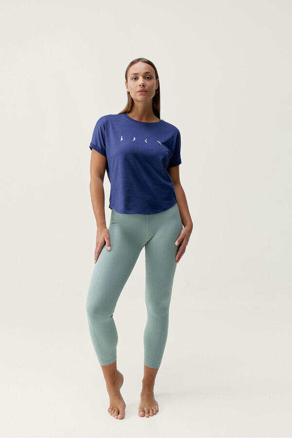 Born Living Yoga Camisa preta Azami azul