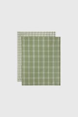 Textura Conjunto de panos de algod&atilde;o aos quadrados verde