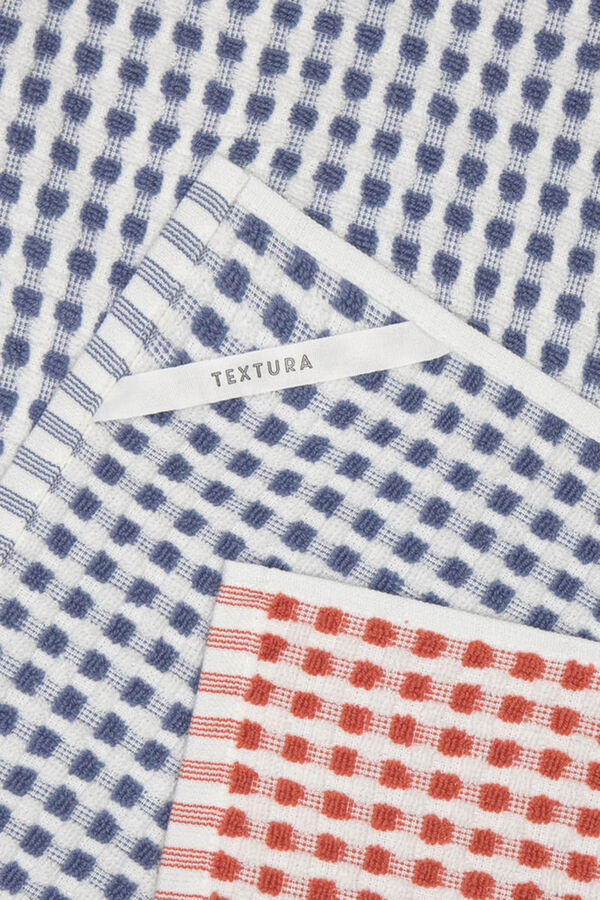 Textura Conjunto de 2 panos de algodão turco favo de mel azul