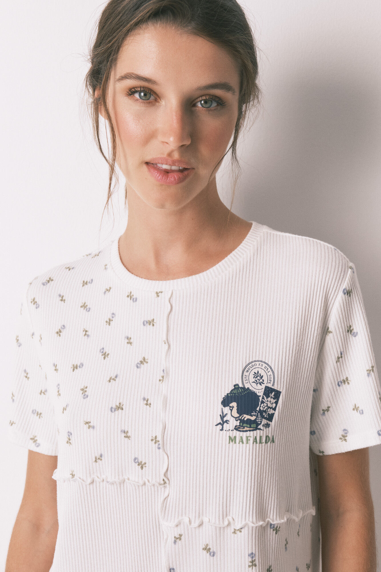 Women'secret Pijama largo 100% algod&oacute;n patchwork Mafalda 