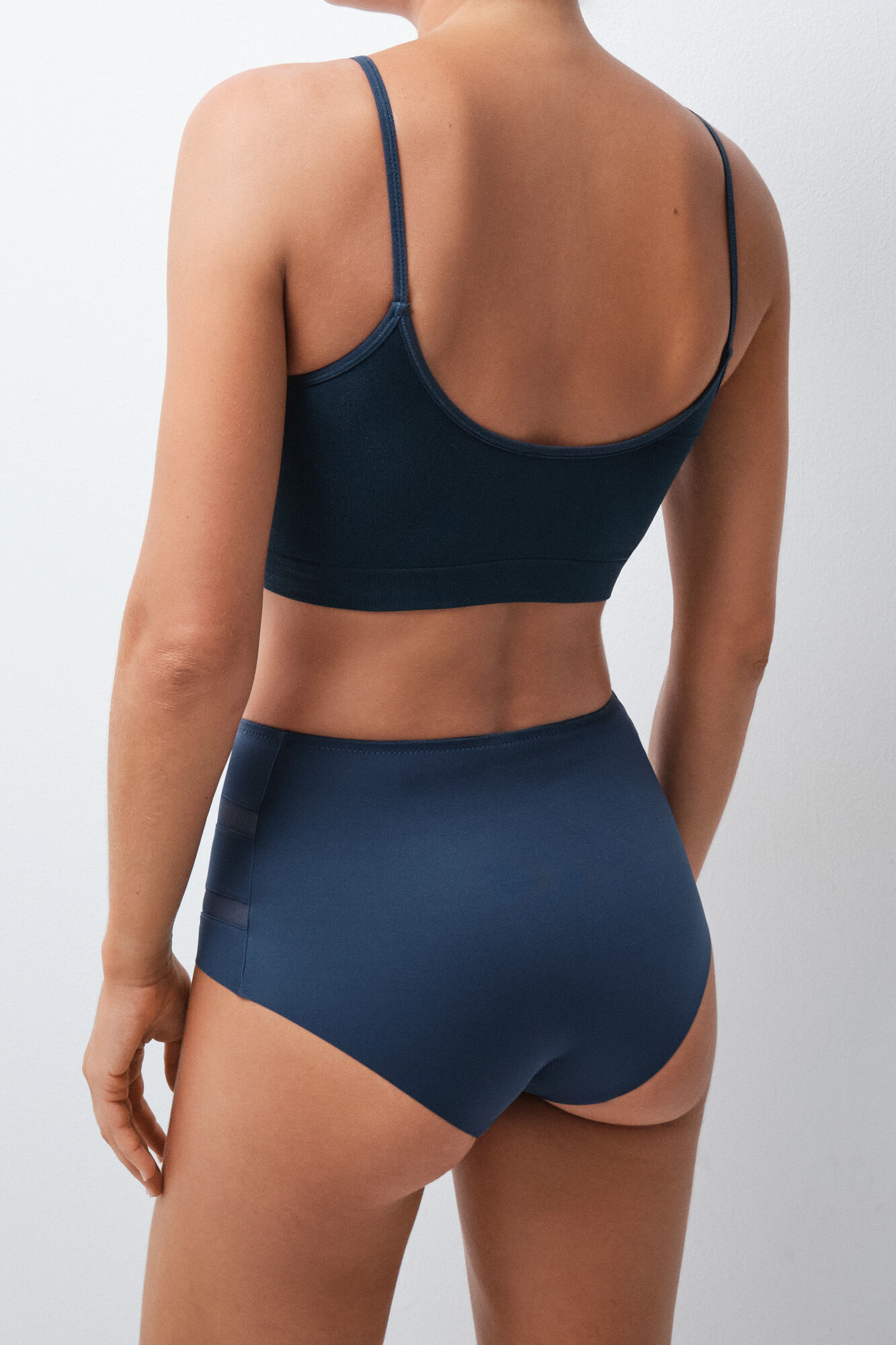 Women'secret Cueca modeladora de cintura alta azul