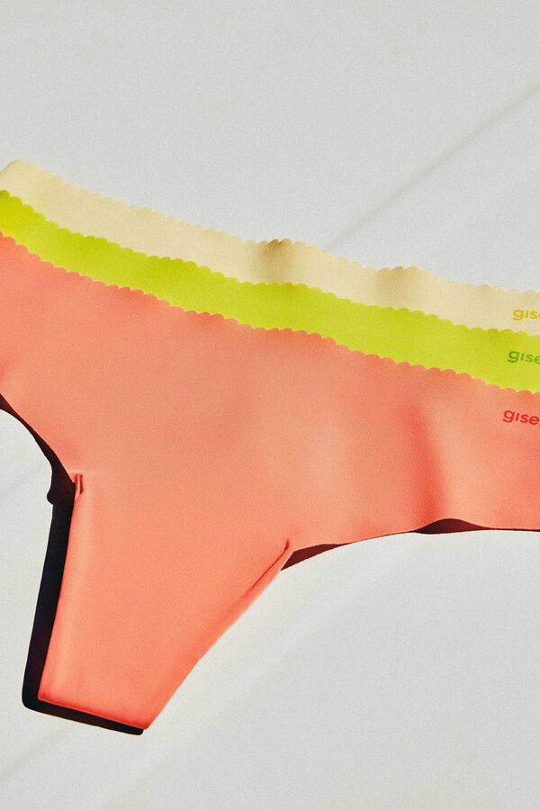 Gisela Pack of 3 multicoloured seamless Brazilian panties printed
