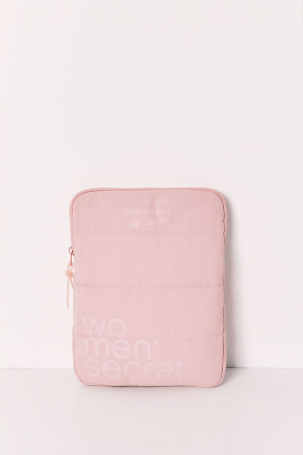 Women'secret Capa tablet acolchoada com logo rosa rosa