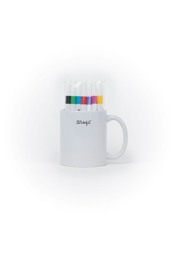 Mr. Wonderful Conjunto de caneca para colorir + canetas de feltro Pap&aacute; urso - S&oacute; para artistas a s&eacute;rio estampado