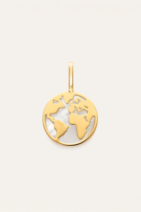 Singularu Mother-of-pearl World Gold Bath Charm estampado