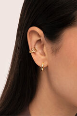 Singularu Pendiente Suelto Ear Cuff Triple Cross Baño Oro amarillo