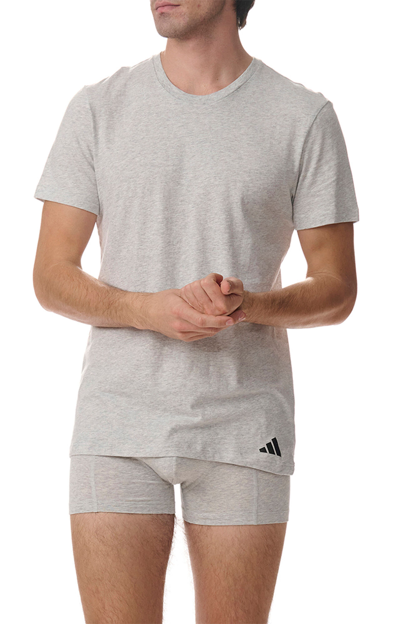 Adidas Pacote com 3 camisetas de gola redonda redonda de algod&atilde;o Active Core 