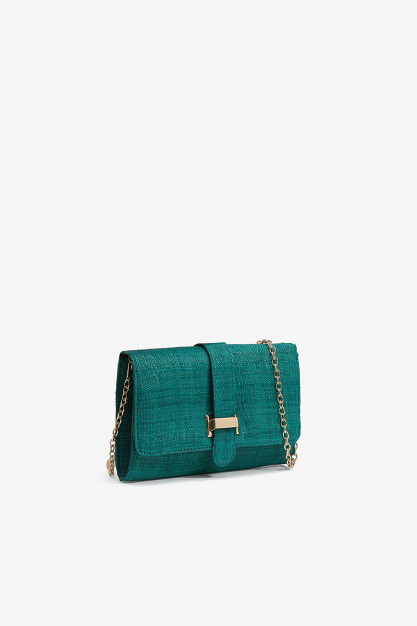 Vilanova Bolsa de mão com efeito de couro e aba azul