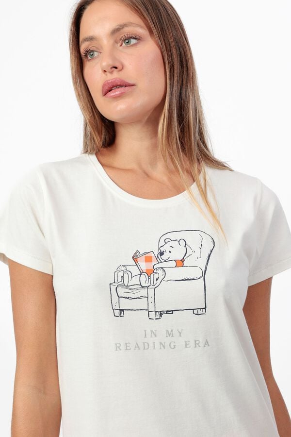Admas Pijama curto Winnie the Pooh estampado vichy bege