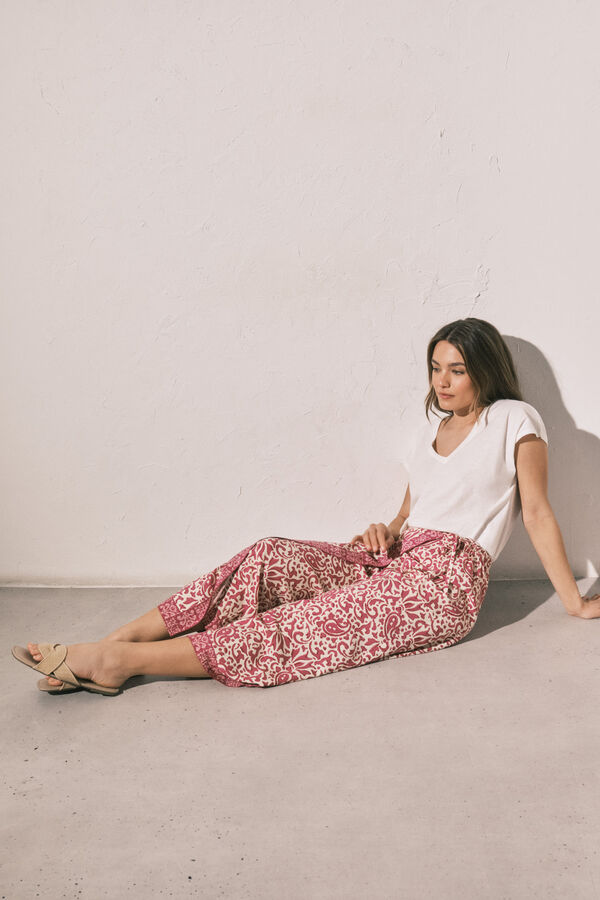 Women'secret Cal&ccedil;a estilo balin&ecirc;s estampada boho rosa