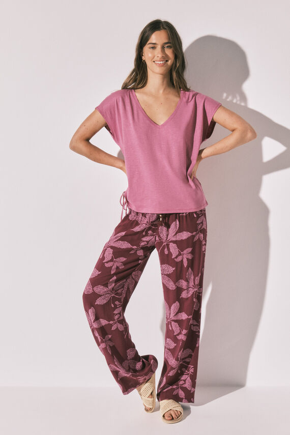 Pantalón largo estampado floral