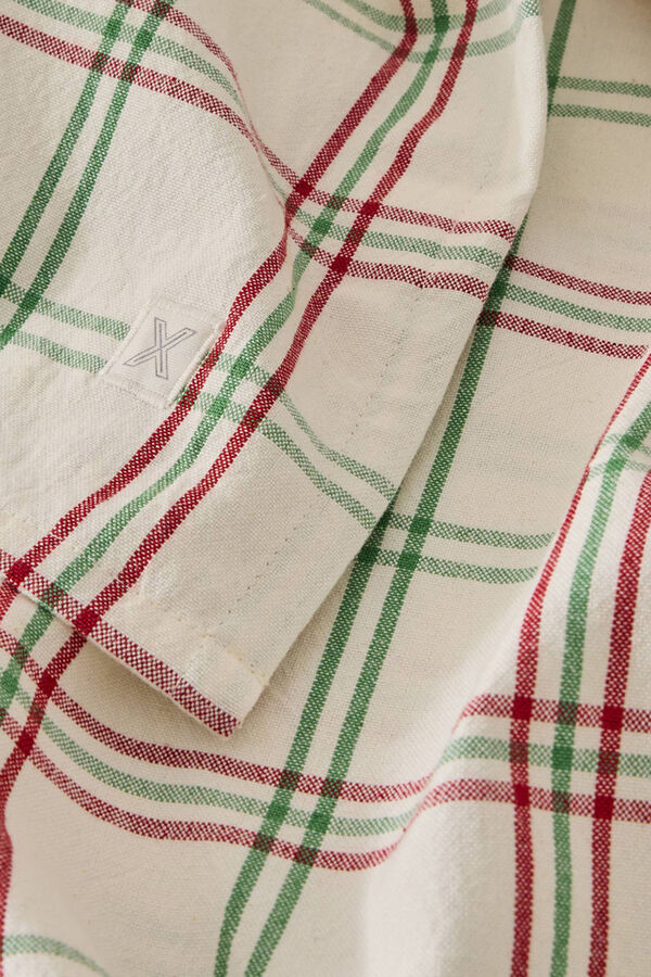 Textura Toalha de mesa de algodão xadrez vermelho