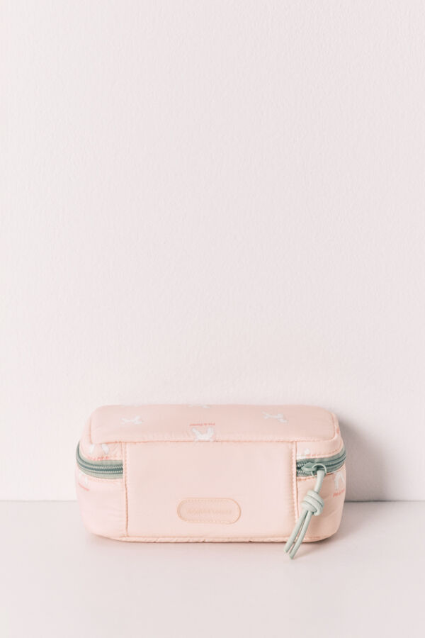 Women'secret N&eacute;cessaire pequeno estampado de c&atilde;ezinhos rosa vermelho