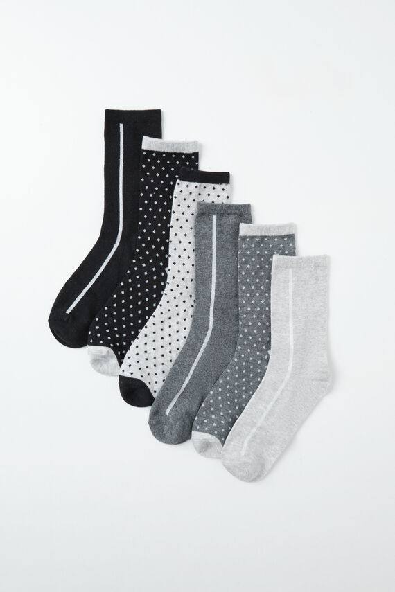 Pack 6 calcetines estampado lunares y lurex