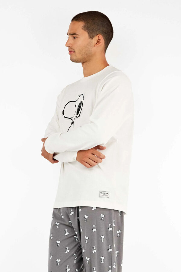 Gisela Conjunto de pijama masculino com estampado do Snoopy branco