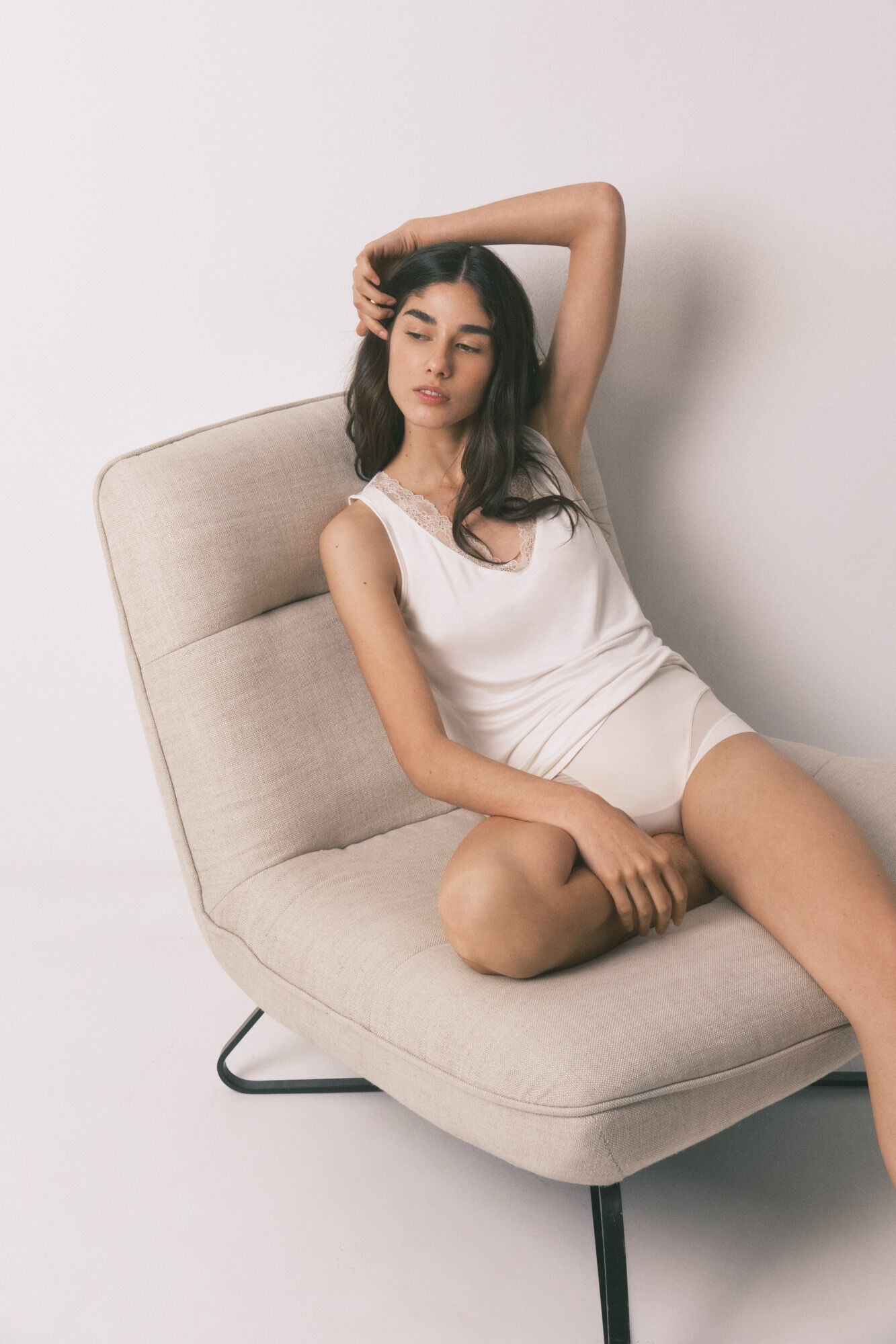 Women'secret T-shirt de malha extrassuave bege